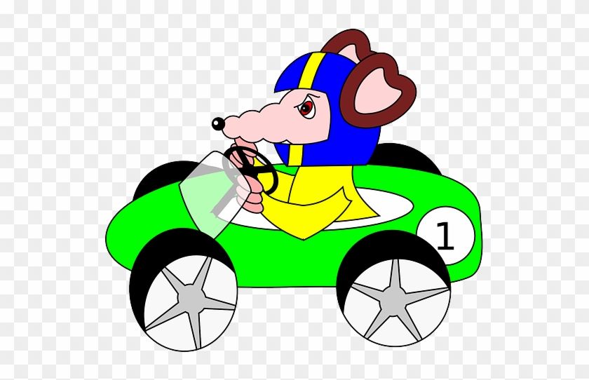 Rat, Car, Racing Car, Green, Cartoon - Gambar Mobil Balap Kartun #542373