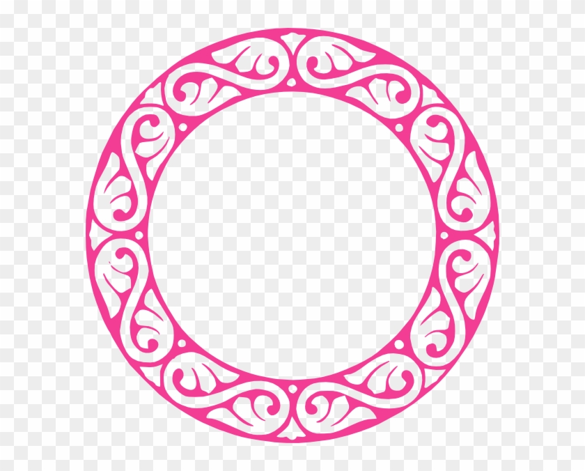 P Circle Pink Clip - Pink Circle Border Design #542376