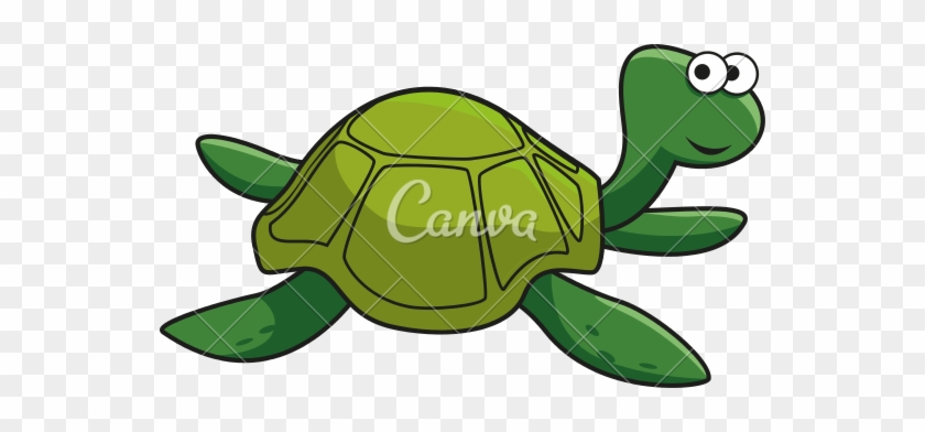 Cartoon Smiling Green Turtle Character - Cartoon Turtle White Background #542434
