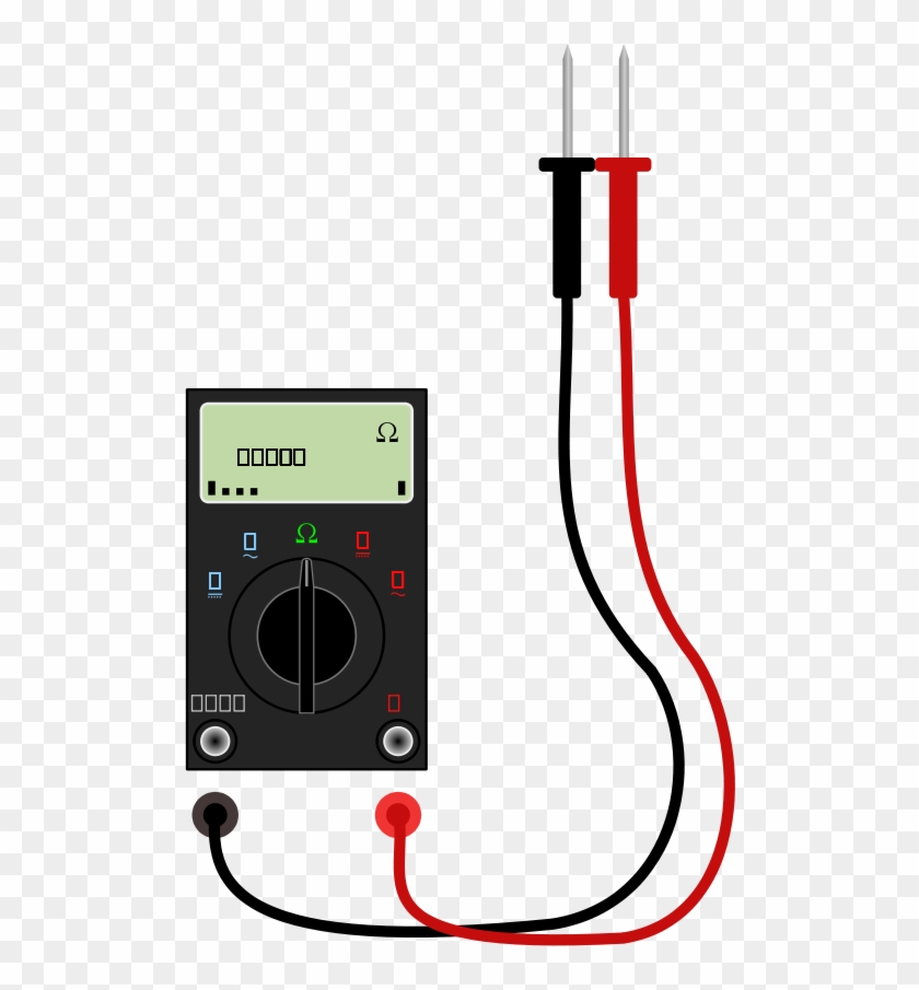 Digital Multimeter With Leads Clip Art - Multimeter Vector #542770