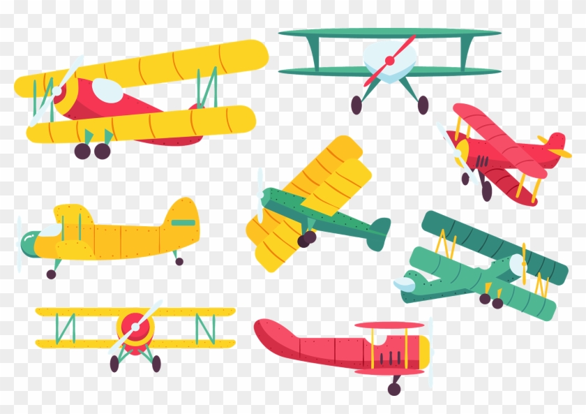 Vintage Airplanes - Vector Graphics #542790