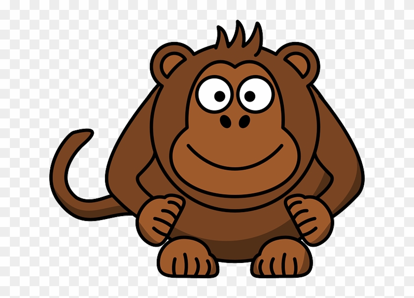 Monkey Head Laughing Sitting Primate Carto - Cartoon Monkey #543527