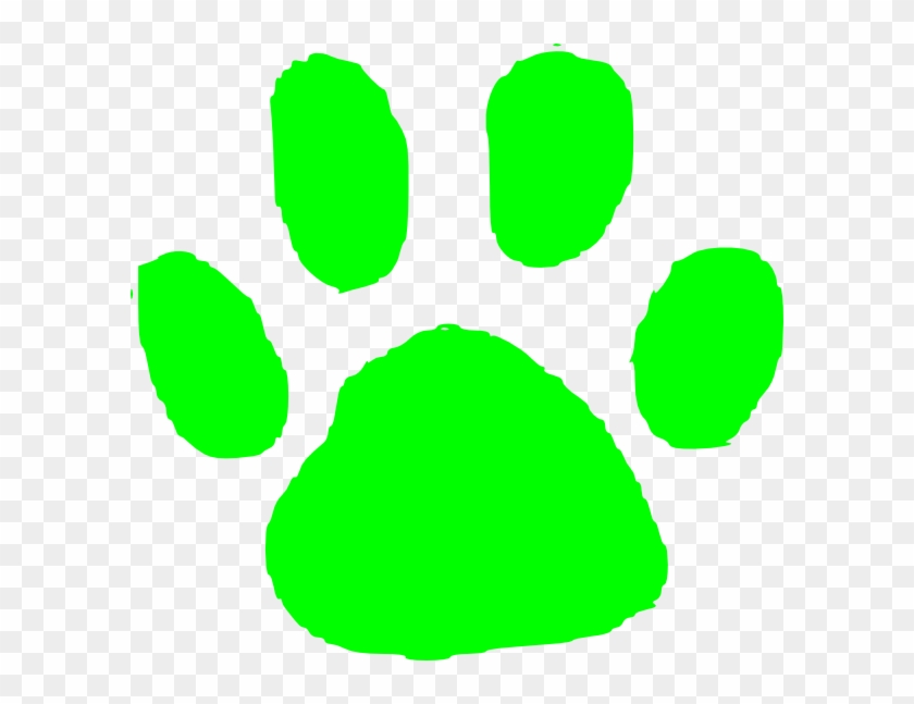 This Free Clip Arts Design Of Green Pawprint - Lime Green Paw Print #543763