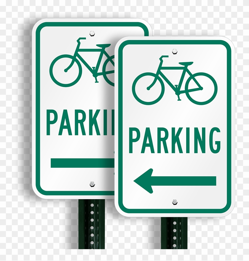 Bicycle Parking (left Arrow) Aluminum Sign - No Parking Left Arrow #543768
