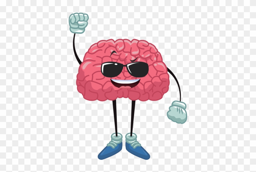 Cute Brain With Sunglasses Cartoon - Brain Cartoon #543789