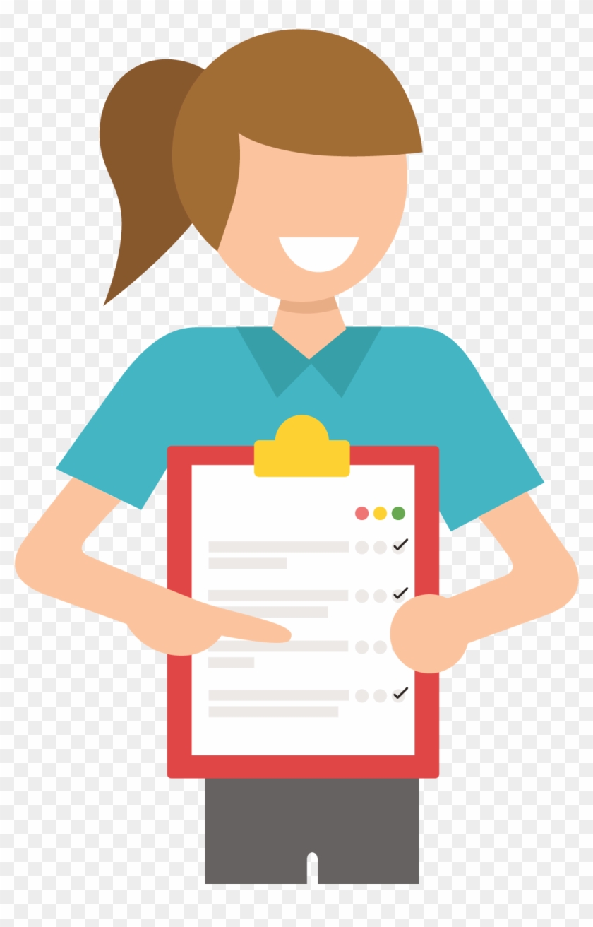 Illustration Of A Woman Holding A Clipboard - Ndis Participant #544215