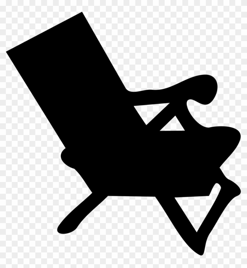 Illustrated Silhouette Of A Beach Chair - Beach Chair Clip Art #544563