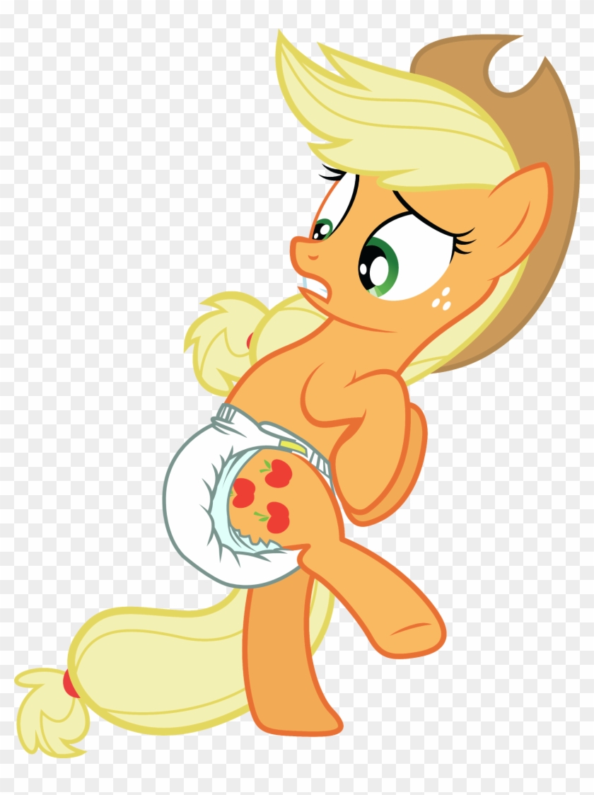 Applejack Diapers Scared - My Little Pony Diaper #544681