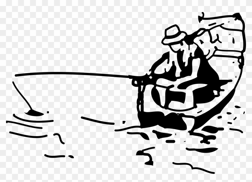 Inspiration Boat Clip Art Black And White Medium Size - Fishing Black And White #544682