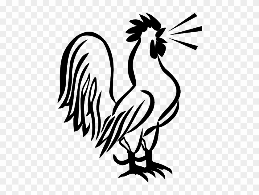 Rooster Full Body Black & White Clip Art At Clker - Rooster Black And White #544693