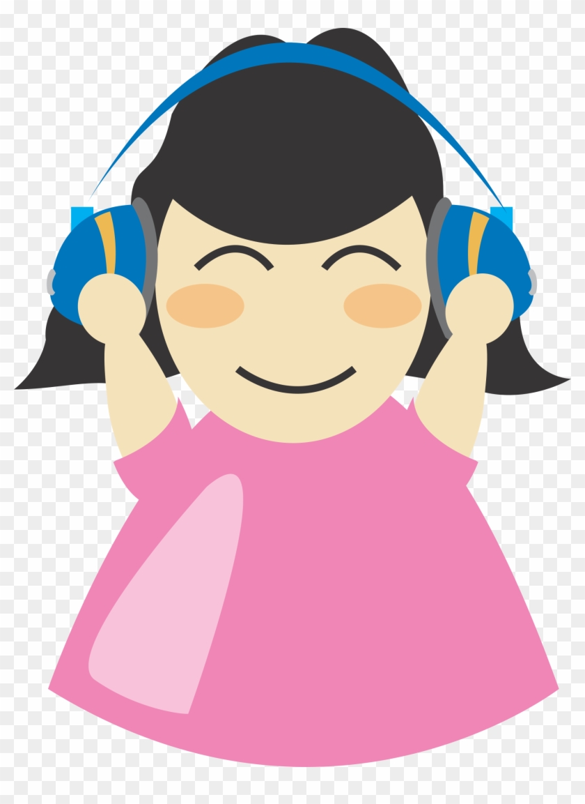 Girl With Headphone Png Images - Person With Headphones Clipart #94481