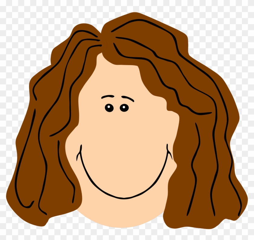 Mommy Clipart Mother Face - Cartoon With Brown Hair #94575