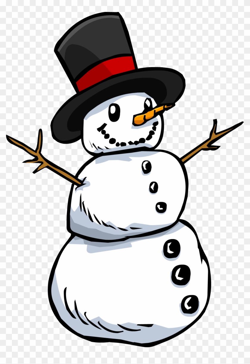 Snowman Clipart Transparent - Snowman With Top Hat #94576