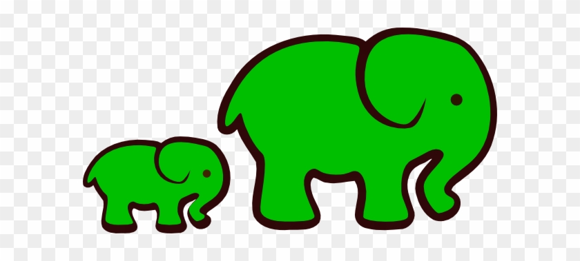 Green Elephant Clipart - Green Elephant Clipart #94580