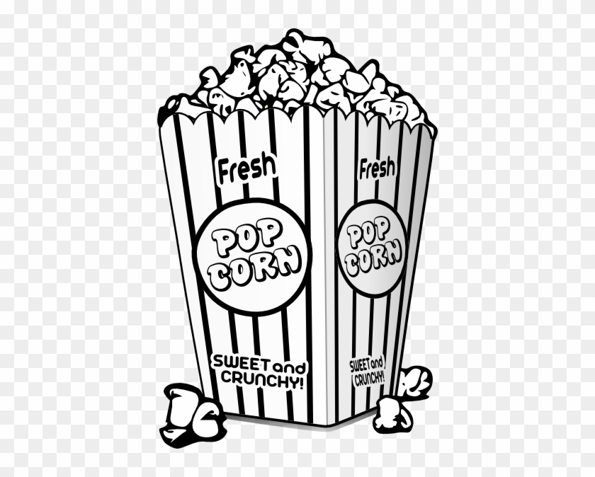 Popcorn Black And White Clip Art - Popcorn Black And White #94585