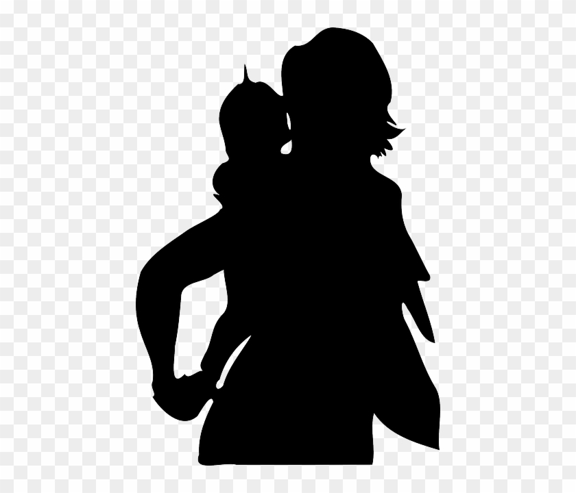 Carrying Baby, Back, Silhouette, Mom, Mother, Her, - Mother Carrying Baby Silhouette #94653