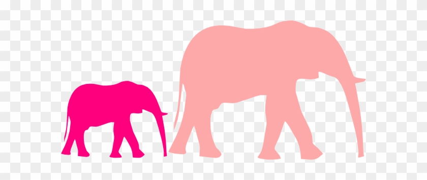 Pink Baby Shower Elephant Mom And Baby Clip Art - Elephant Clip Art #94663