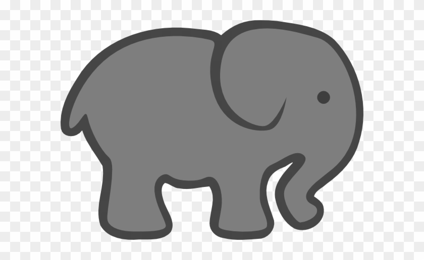 Grey Elephant Mom & Baby Clip Art - Elephant Clip Art #94740