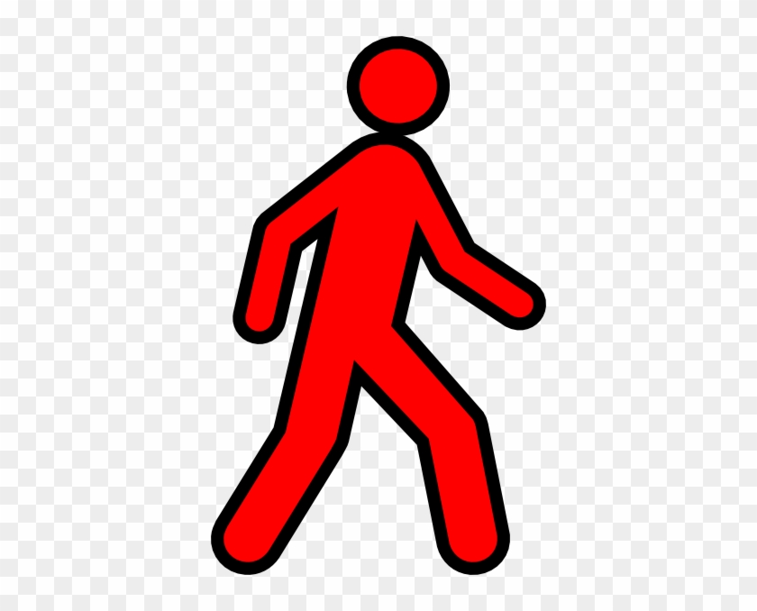 Human Clipart Red - Red Stick Figure Walking #94868