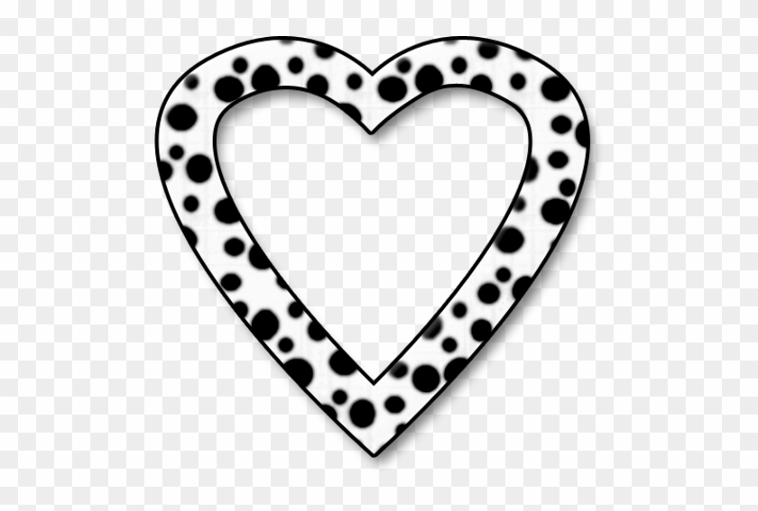 Dalmation Dots Heart Frame Png By Clipartcotttage - Heart Frame In Black #94989