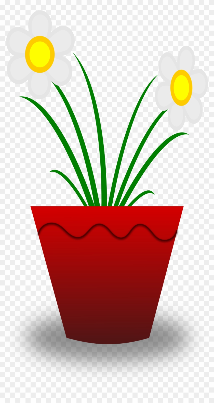 Pot Plant Clipart Big Flower - Flower Growing Animated Gif #95318
