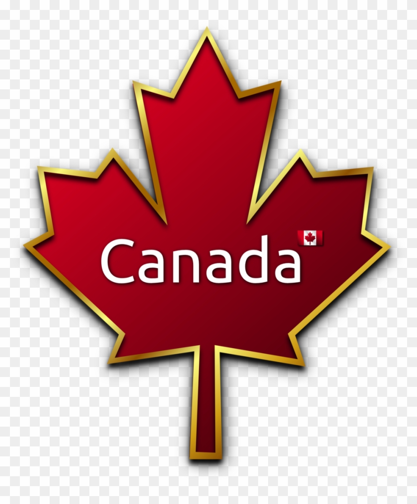 Mapel Leaf - Red And Gold Canada Maple Leaf Round Ornament #95335