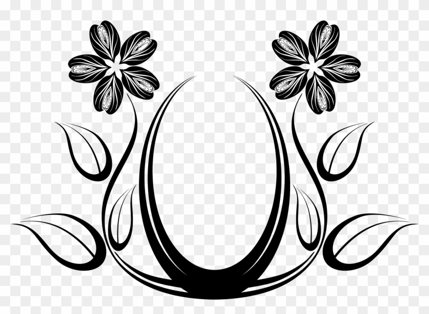 Black Rose Silhouette Design Free Clip Art Flower ~ - Clipart Floral Designs Png #95434