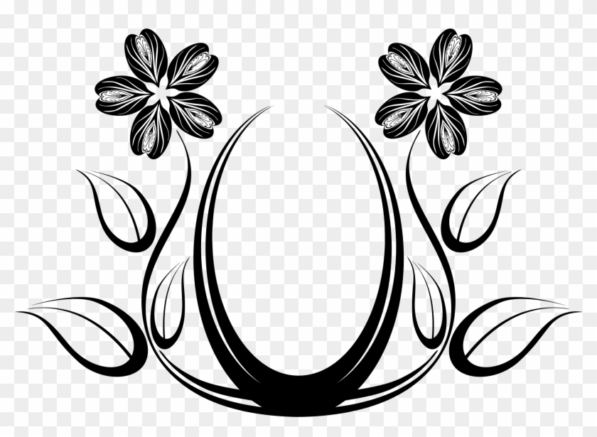 Black Rose Silhouette Design Free Clip Art Flower ~ - Clipart Floral Designs Png #95434