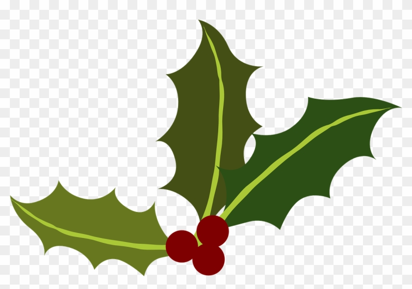 Green Holly Berries Christmas Holiday Leaves - Holiday Clip Art Free #95546