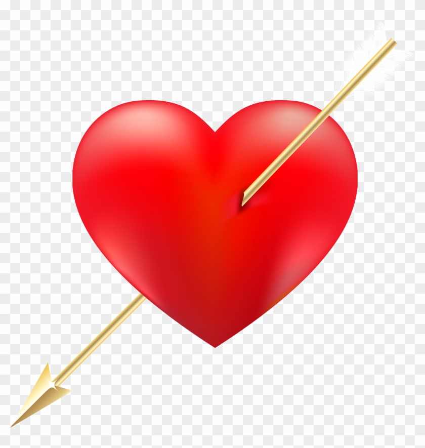 Red Heart With Arrow Png Clipart - Sticker #95645