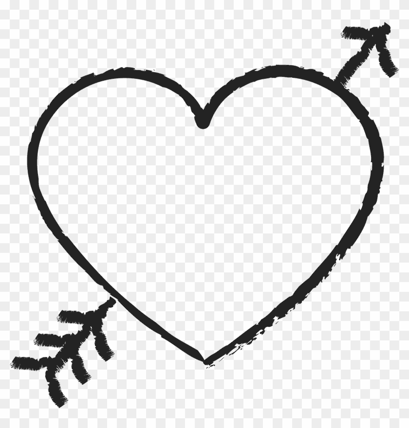 Heart With Arrow Rubber Stamp - Hearts And Arrows #95646