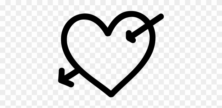 Heart With Cupid Arrow Hand Drawn Symbol Vector - Cupid Symbol #95742
