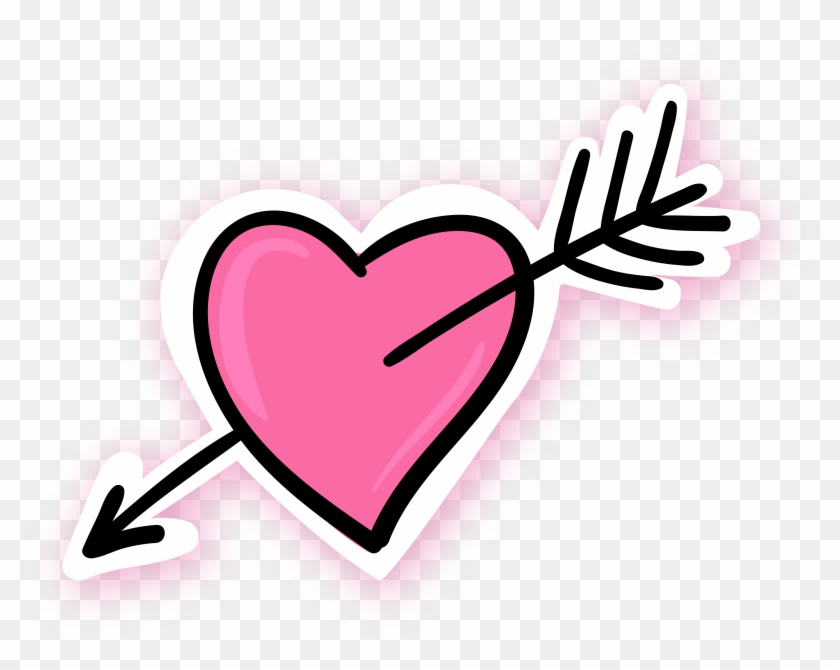 Arrow Through The Heart Pink Blue - Pink Heart With Arrow Png #95831