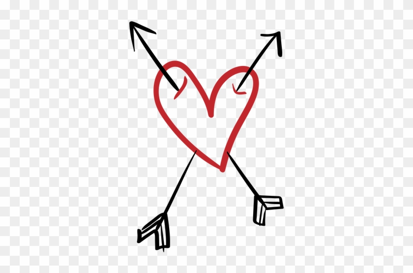 Heart Pierced With Two Arrows Transparent Png - Heart #95864