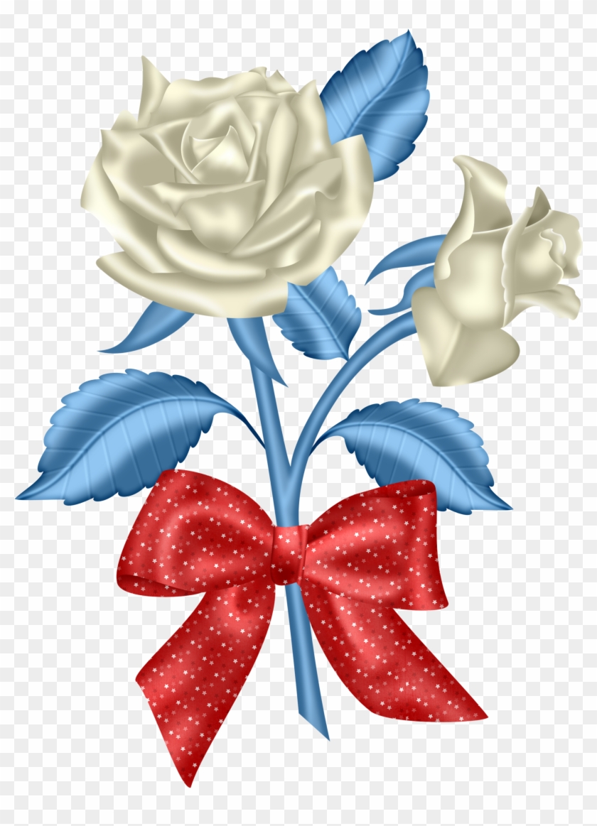 Red White & Blue - Red White And Blue Flowers Clipart #95972