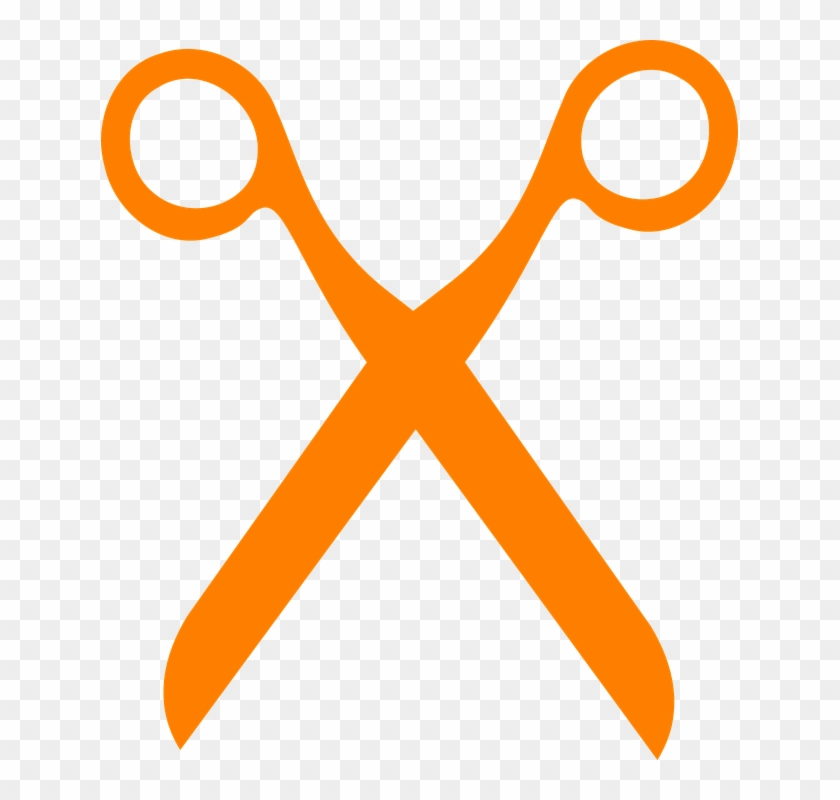 Scissors Orange Cut Coupon Silhouette Trim - Scissors Icon #95993