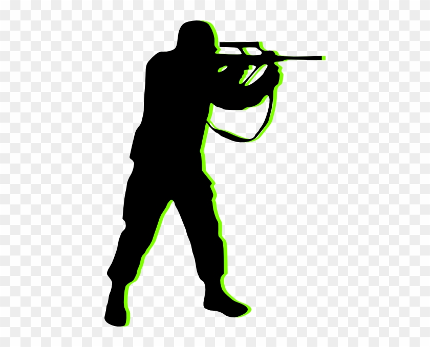 Shooter Clip Art At Clker - Soldier Silhouette #96035