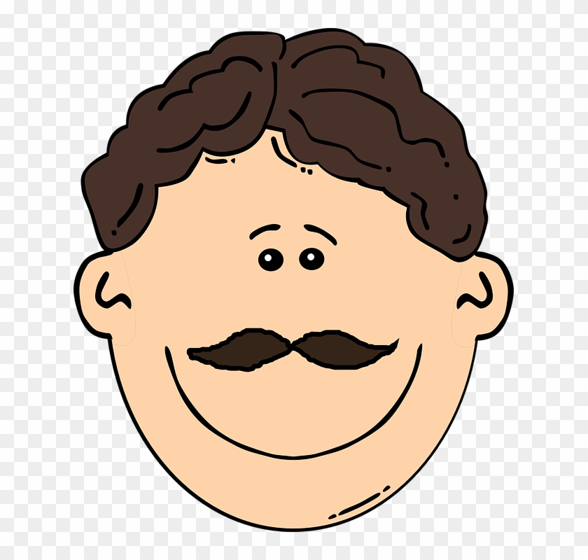 Cartoon Face With Mustache #96064