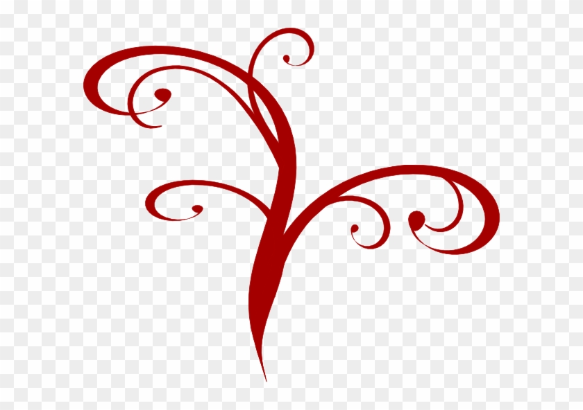 Red Flourish Clip Art - Red Flourish #96110