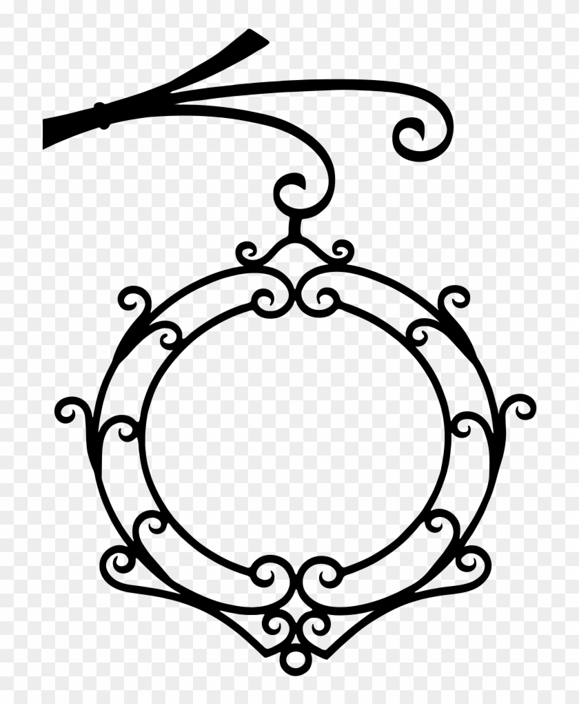 Vintage Wrought Iron Flourish Silhouette - Circle #96198