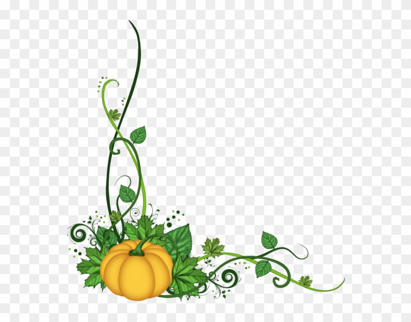 Pumpkin Corner Flourish Png - Pumpkin Corner Border Png #96222