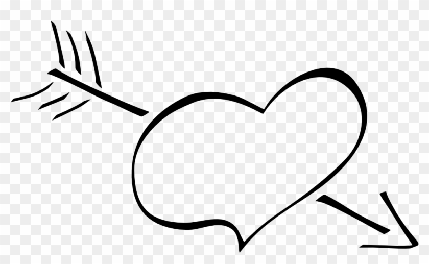 Free Black And White Clipart, Heart - Black And White Heart Cartoon #96331
