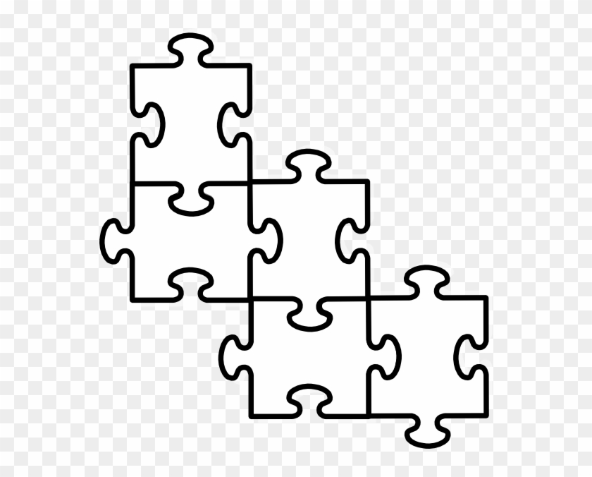 4 Puzzle Pieces Template - Four Puzzle Pieces Connected #96474