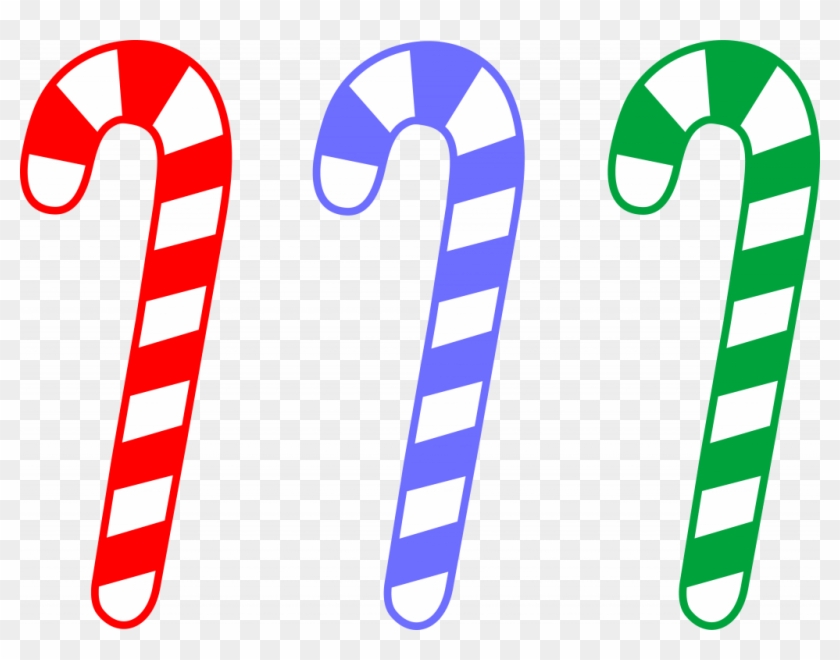 High Tech Cartoon Candy Canes Noted Red Blue And Green - Green Candy Cane Clipart #96577