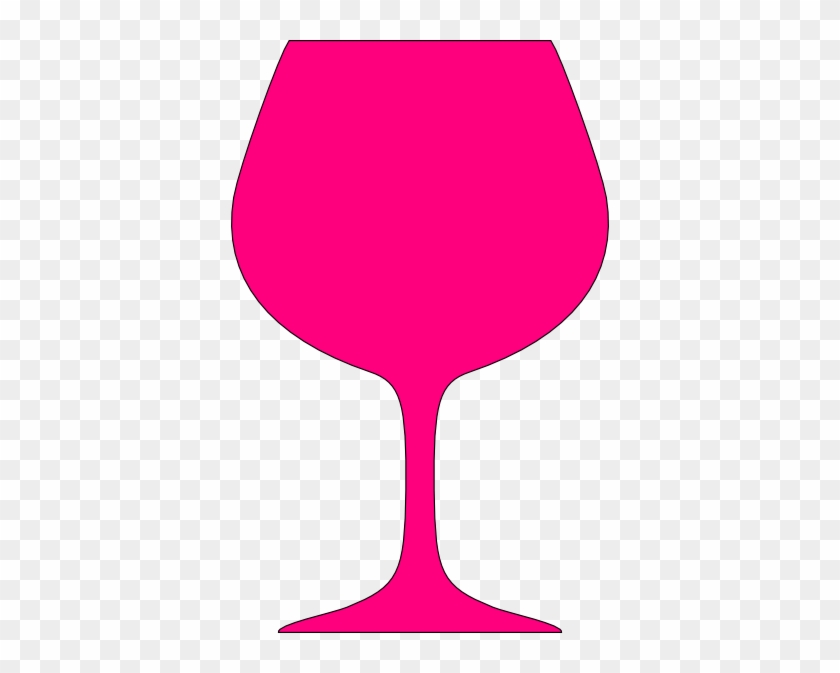 Wine Glass Outline Black Clip Art At Clker - Pink Wine Glass Clipart #96683