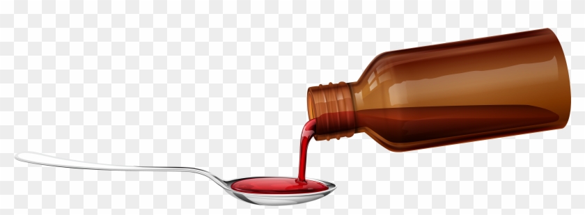 Medical Syrup And Spoon Png Clipart - Syrup Medicine #96758