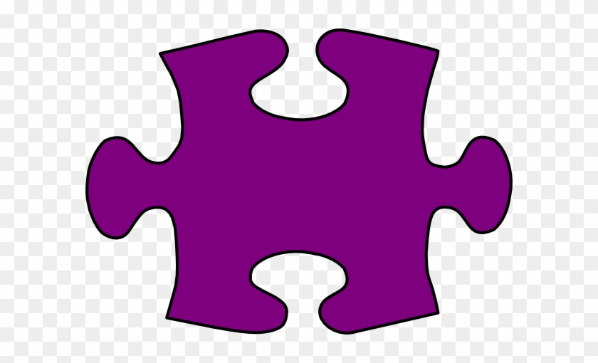 Large Puzzle Pieces Template - Purple Jigsaw Puzzle Piece #96764