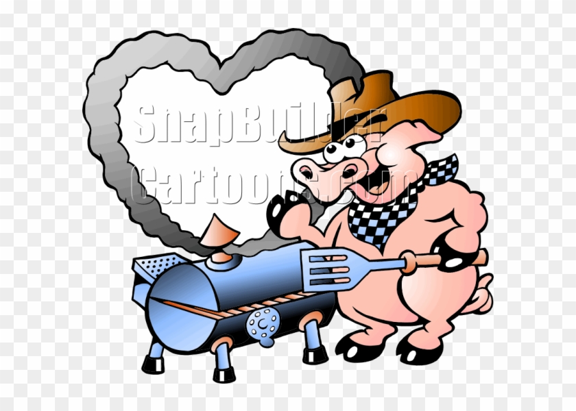 Pig Bbq Grill Smoke Blank - Bbq Spit Images Cartoon #96805