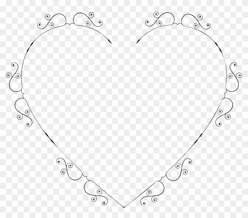 Free Clipart Of A Heart Swirl Frame - Portable Network Graphics #96947