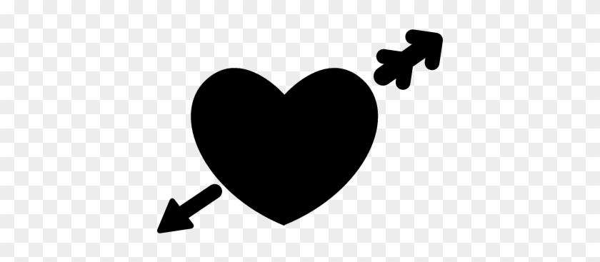 Heart In Love With Cupid Arrow Vector - Black Heart Logo Png #96963